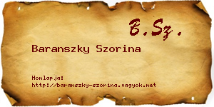 Baranszky Szorina névjegykártya
